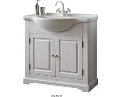 Sanifun Romantic 850-1 – Staand Badkamermeubel 85 cm | Klassiek Design | Inclusief Keramische Wastafel (Zonder Kraan)