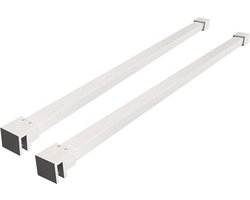 Sanifun Slim Stabilisatiestangen Set 1200 mm Wit – Voor Vrijstaande Inloopdouche
