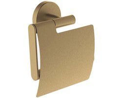 Sanifun Thomas toiletrolhouder met klep – geborsteld messing