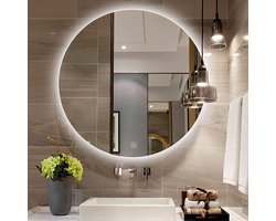 SaniGate Badkamerspiegel Rond 100x100 cm met LED Verlichting & Verwarming – Dimbaar – 3 Lichtstanden (Warm/Koud/Neutraal) – Anti-condens Spiegel