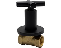 SaniGate Inbouw Bidet Hoekstopkraan 1/2" x 1/2" – Mat Zwart – Afsluitkraan voor Toilet & Wastafel – Wateraansluiting