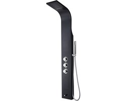 SaniGate Thermostatische Douchepaneel Zwart – Regendouche met Handdouche & Massagejets – Temperatuurbeveiliging – Luxe Douchesysteem