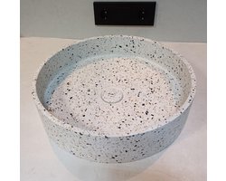 Sanimex Crystal 25 betonnen opzetwaskom - Waskom - Wastafel - Beton - Terrazzo