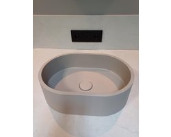 Sanimex Crystal 30 betonnen opzetwaskom - Waskom - Wastafel - Beton - Midden Grijs