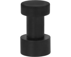 Sanimex - Handdoekhaak - Wandhaak - Knop - Rond - Metaal - Zwart