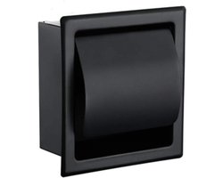 SaniSupreme® Sani Inbouw Toiletrolhouder mat zwart