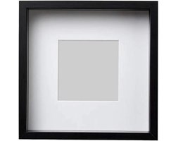 Sannahed IKEA fotolijst, binnenafmetingen 25 x 25 x 4 cm, buitenafmetingen 27 x 27 cm, objectlijst inclusief passe-partout, zwart