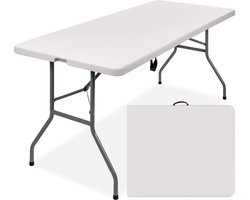 Sannaila Inklapbare Tafel – Klaptafel – Campingtafel – Vouwtafel Buiten – Weerbestendig – 180 x 70 x 74 cm – Wit