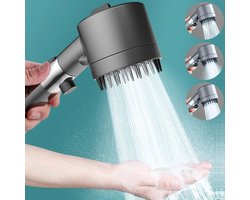 SANORUM® Douchekop met Hoge Druk en Douchefilter - tegen hard water en bacteriën - Regendouche - Handdouche - 3 standen, Hoge druk, Filter - Regendouchekop Massage Spa Handdouche - Betere Huid