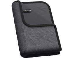 Sanova Droogdoek Badkamer - Gedraaide microvezel structuur - 40x60 cm - 800 ml absorberend vermogen - Zwart