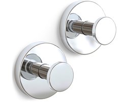 Sanova Handdoekhaakjes - Set van 2 - Zelfklevend door Zuignap - Zonder boren - Handdoekhouder - Chroom