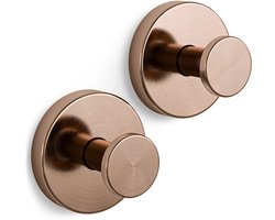 Sanova Handdoekhaakjes - Set van 2 - Zelfklevend door Zuignap - Zonder boren - Handdoekhouder - Koper brons