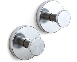 Sanova Handdoekhaakjes - Set van 2 - Zuignap - Zonder boren - Handdoek haak - Handdoekhouder - Zelfklevende haakjes - Zilver