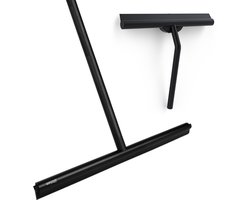 Sanova Luxe 2 in 1 Douchewisser set - Zelfklevende Ophanghaak - Zwart - Vloertrekker met steel - Vloerwisser - Trekker Douche en Badkamer vloer