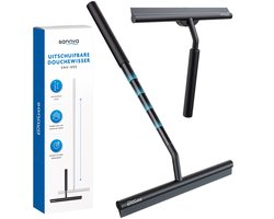 Sanova Uitschuifbare Douchewisser - Tot 100 CM - Zwart - Vloertrekker met steel - Vloerwisser - Trekker Douche en Badkamer