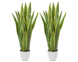 Sansevieria Set van 2 kunstplanten, grote kunstslangenplant, 73 cm, woonkamer, plant, kamerplanten voor interieurdecoratie buiten, kunstplant voor tuin, kantoordecoratie