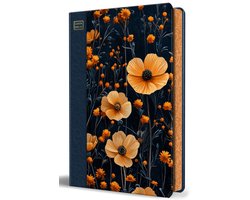 Santa Biblia RVR 1960 letra grande tamaño manual, tapa dura azul con flores naranjas / Spanish Bible RVR 1960 Handy Size Large Print Blue Hard Cover with orang