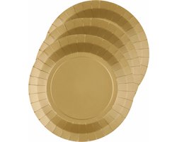 Santex Bordjes karton - 10x - rond - goud - 22 cm - feestbordjes