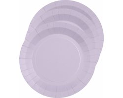 Santex Bordjes karton - 10x - rond - lila paars - 22 cm - feestbordjes