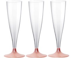 Santex Champagneglazen - 10x - plastic - 140 ml - rose goud - herbruikbaar