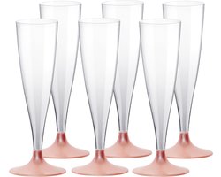 Santex Champagneglazen - 20x - plastic - 140 ml - rose goud - herbruikbaar