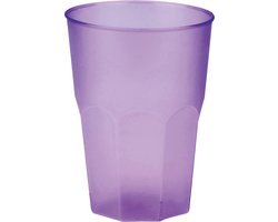 Santex drinkglazen frosted - lila paars - 6x - 300 ml - onbreekbaar kunststof - Cocktailglazen