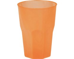 Santex drinkglazen frosted - oranje - 6x - 420 ml - onbreekbaar kunststof - Cocktailglazen