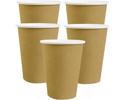 Santex feest/verjaardag bekertjes - 30x stuks - karton - goud - 270 ml