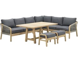 Santos lounge-diningset-5-dlg-links-acacia white wash-dgrijs-mgrey