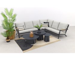 Santos/Velora loungeset met 3-delige tafelset - Antraciet