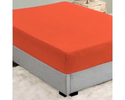 Saphira Badstof Hoeslaken - Extra Zacht - Warm & Vochtabsorberend - Rekbaar & Perfecte Pasvorm - Ademend - Oranje - 180x200/220