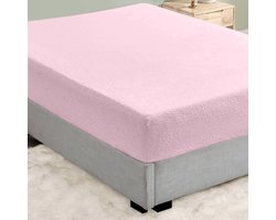 Saphira Badstof Hoeslaken - Extra Zacht - Warm & Vochtabsorberend - Rekbaar & Perfecte Pasvorm - Ademend - Roze - 90/100x200