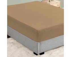 Saphira Badstof Hoeslaken - Extra Zacht - Warm & Vochtabsorberend - Rekbaar & Perfecte Pasvorm - Ademend - Taupe/Zand - 140/160x200/220