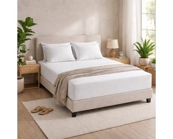 Saphira COZY Molton Hoeslaken – Wit – 140x200 cm – Geschikt voor Matras tot 30 cm – 80% Katoen / 20% Polyester – Absorberend & Beschermend – 360° Rondom Elastiek – Zacht, Warm & Perfecte Pasvorm