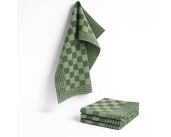 Saphira Theedoeken – Keukendoeken Geruit Groen – Set van 6 – 100% katoen – Ultra-absorberend – Sneldrogend – Duurzaam materiaal – 50x70 cm – Groen geblokt ontwerp
