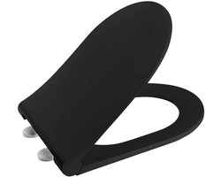 Sapho WC-zittingen - Awa Slim toiletzitting, Soft Close, mat zwart 100787-110