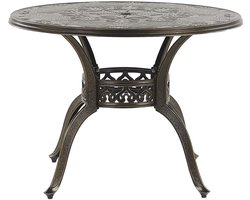 SAPRI - Tuintafel - Donkerbruin - 100 x 100 cm - Aluminium