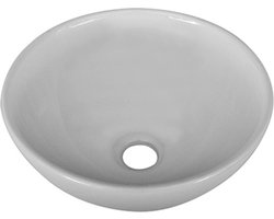 Saqu Ceram Ronde Waskom - Ø 32x13 cm - Keramiek - Wit - Wastafel - Opbouw