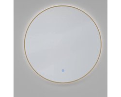 Saqu Cerchio Ronde Spiegel - met LED Verlichting - Ø 80 cm - Voorgemonteerd - Messing - Badkamerspiegel - Wandspiegel