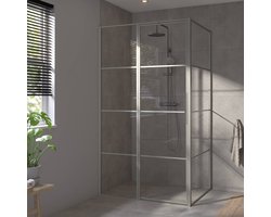 Saqu Devine industriële douchecabine met draaideur incl. antikalk 120x90x210 cm geborsteld grijs