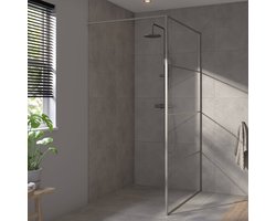 Saqu Devine industriële inloopdouche incl. antikalkbehandeling 100x210cm geborsteld grijs