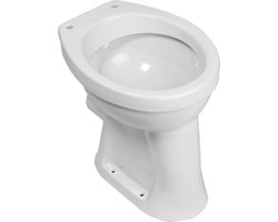 Saqu Ecoline Staande Toiletpot - met Vlakspoel en Horizontale Afvoer - 45,5cm Hoog - Wit - zonder Toiletbril - WC