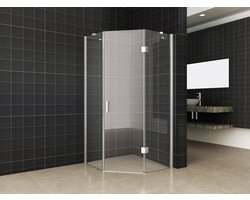 Saqu Jogay douchecabine vijfhoekig 100x100x200cm nanoglas/chroom
