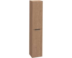 Saqu Lima hoge kast met mat zwarte greep 35x32x180cm toffee