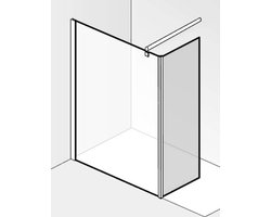 Saqu Modulo Douchewand - met Zijwand Incl. Antikalk 120x30x210 cm - Grijs Glas/- Mat Zwart - Inloopdouche