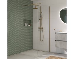 Saqu Modulo inloopdouche incl. antikalk 100x210cm geborsteld messing