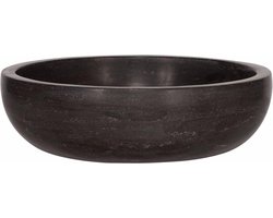 Saqu Nature Collection Waskom - Ø 40 cm - Zwart Natuursteen - Opbouw - Wastafel
