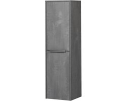 Saqu Salto Badkamerkast - 35x32x120 cm - Beton Grijs - Kolomkast Badkamer Halfhoog - Opbergkast