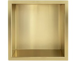 Saqu Shine inbouwnis 30x30x7cm geborsteld messing