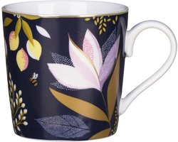 Sara Miller London - Orchard Mug Navy - Blauw - Mok - Ø 9,8 cm, H 10,6 cm, 0,34 l